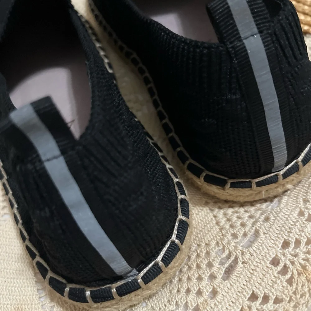 Black‎ Stretch Espadrille Flats